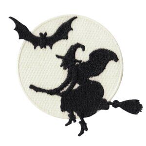Embroidered Patch - Witch on Moon - Glow in the Dark!